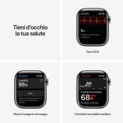 Apple Watch 7 GPS Cellulare 41mm Graphite Acciaio Custodia Ass Blu Sport B Regular