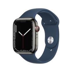 Apple Watch 7 GPS Cellulare 45mm Graphite Acciaio Custodia Ass Blu Sport B Regular