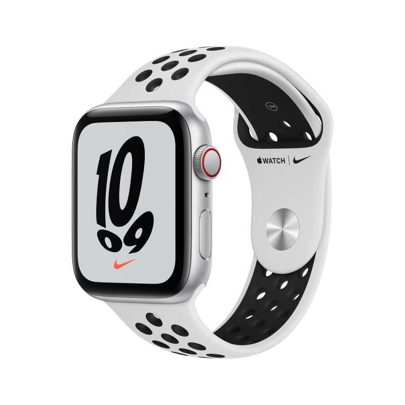 Apple Watch Nike SE GPS Cellulare 44mm D'Argento AluMinium Custodia Pure PlatinumNero B Regular