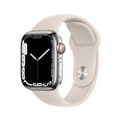 Apple Watch 7 GPS Cellulare 41mm D'Argento Acciaio Custodia Starlight Sport B Regular