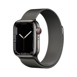 Apple Watch 7 GPS Cellulare 41mm Graphite Acciaio Custodia Graphite Milanese Ciclo Continuo