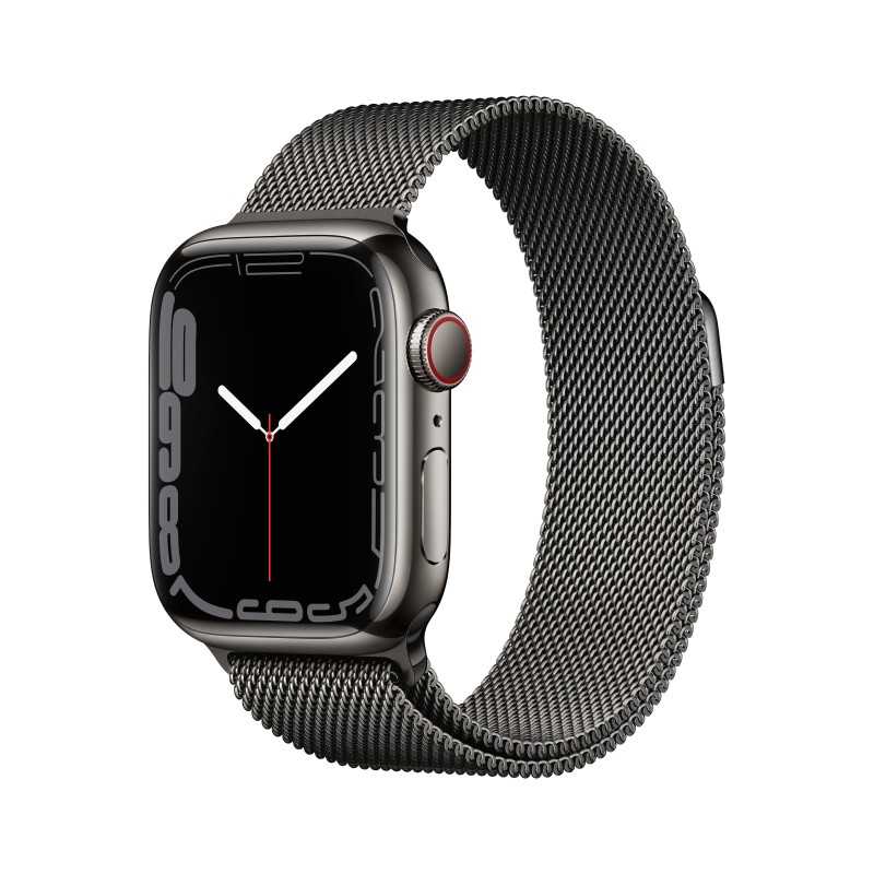 Apple Watch 7 GPS Cellulare 45mm Graphite Acciaio Custodia Graphite Milanese Ciclo ContinuoMKL33TY/A
