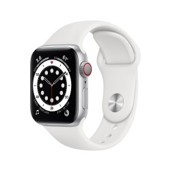 Apple Watch 6 GPS Cellulare 40mm D'Argento AluMinium Custodia Bianco Sport B RegularM06M3TY/A