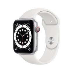 Apple Watch 6 GPS Cellulare 44mm D'Argento AluMinium Custodia Bianco Sport B RegularMG2C3TY/A