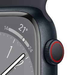 Apple Watch Series 8 GPS + Cellular 41mm Cassa in Alluminio color Mezzanotte con Cinturino Sport Band Mezzanotte - Regular