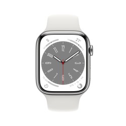 Watch 8 GPS Cellulare 45mm Acciaio D'Argento Bianco