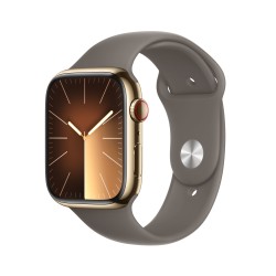 Watch 9 acciaio 45 Cell dorata Cinturinia marrone M/L - Apple Watch 9 - Apple