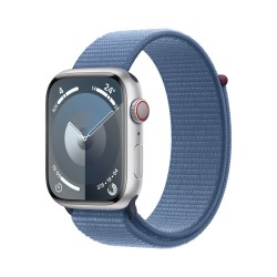 Watch 9 alluminio 45 Cell argento Cinturinia tessuto blu - Apple Watch 9 - Apple