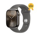 Apple Watch 10 Cellular 46mm Natural Titanium Case Stone Grey Sport M L