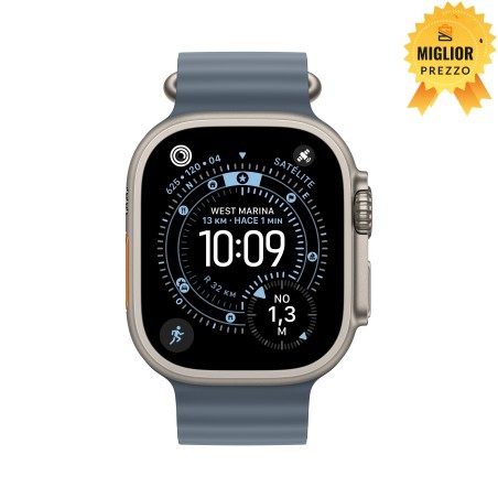 🤑 Saldi Watch Ultra 3 Cell 49mm Titanio naturale Cinturino Ocean blu oceano