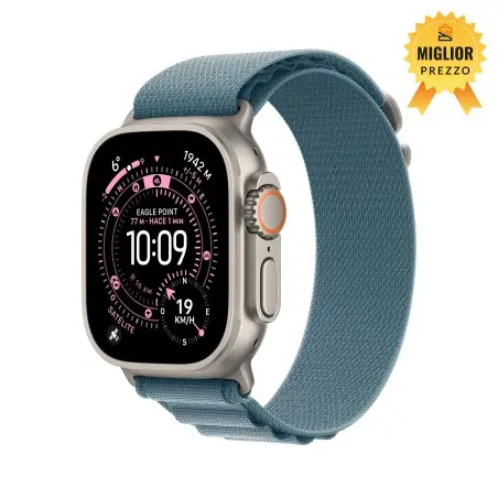 🤑 Saldi Watch Ultra 3 Cell 49mm Titanio naturale Cinturino Alpine Loop azzurro S