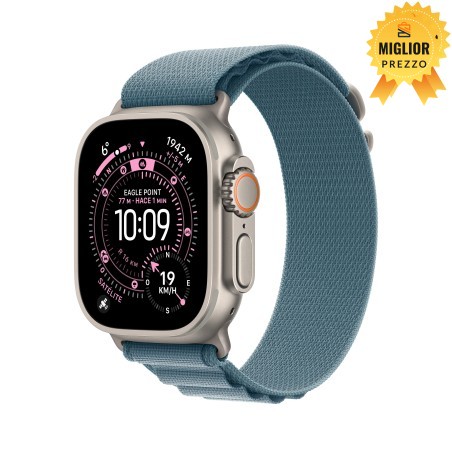 🤑 Saldi Watch Ultra 3 Cell 49mm Titanio naturale Cinturino Alpine Loop azzurro M