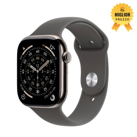 🤑 Saldi Watch 11&nbsp;Cell 46mm&nbsp;Titanio naturale Cinturino Sport grigio pietra S/M