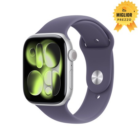 Watch 11 46 mm argento Cinturino Sport nebbia lilla S M