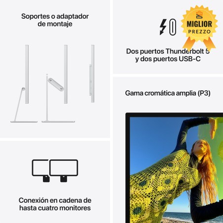 🤑 Saldi Studio Display con vetro nanotexturizado e supporto regolabile en inclinazione